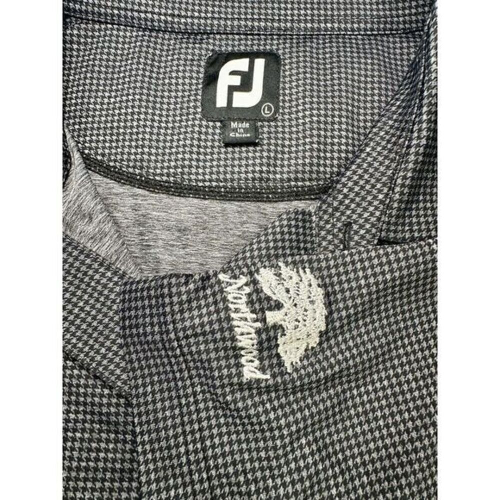 FootJoy Golf Polo Shirt Mens Size Large Short‎ Sleeve Dark Gray Geometric Print